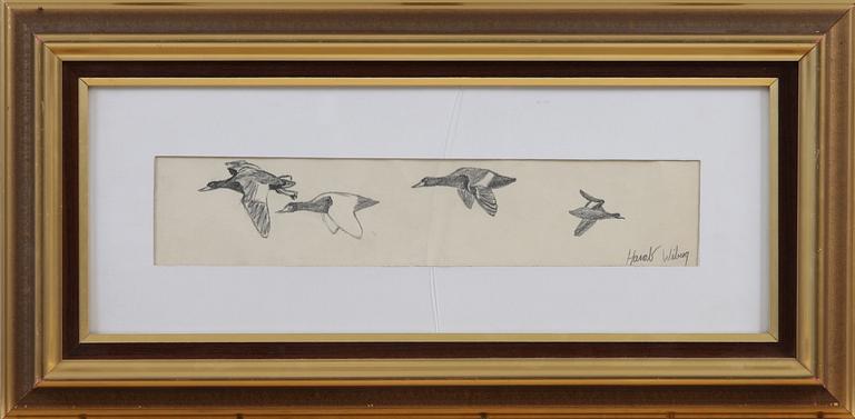 HARALD WIBERG, teckning, sign.