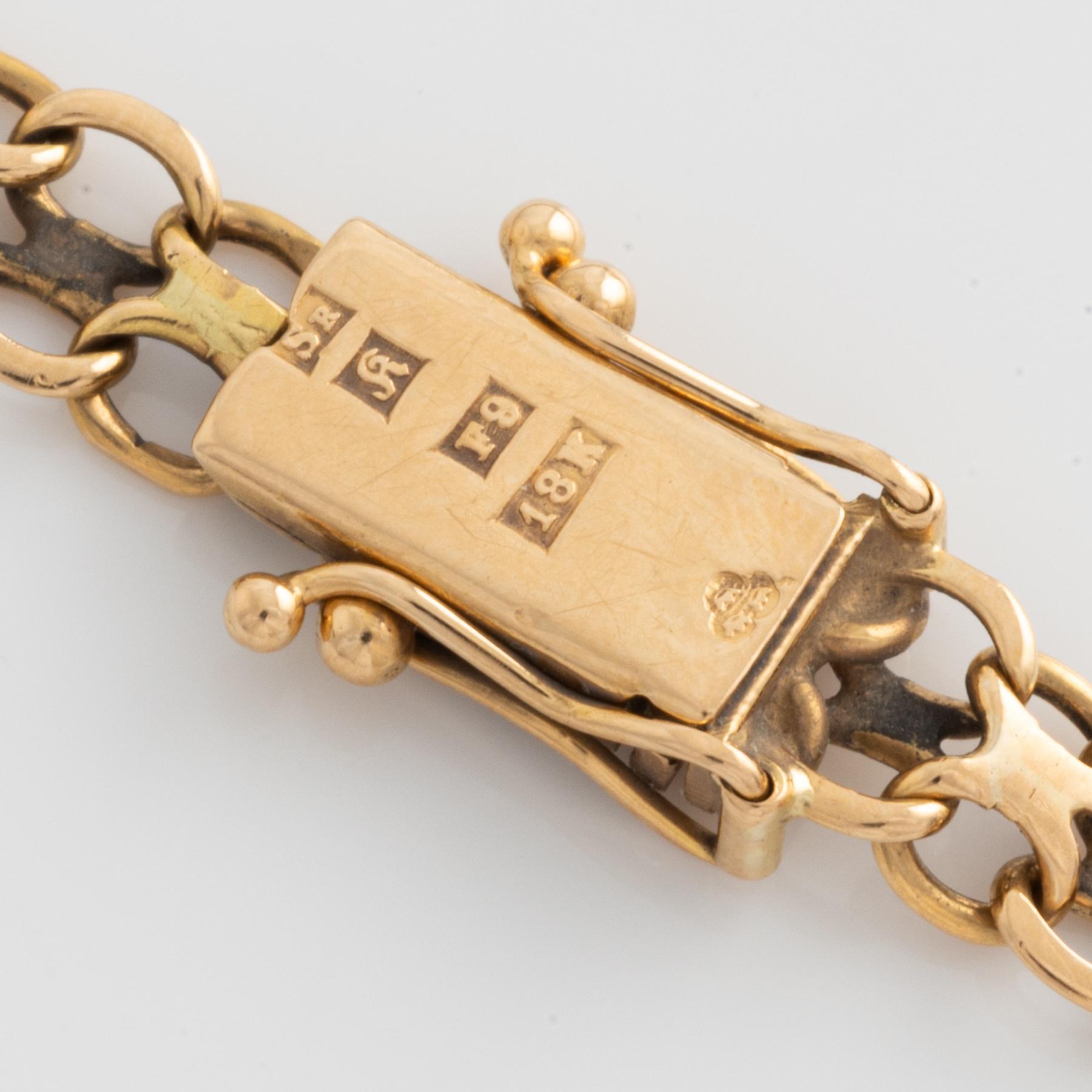 Armband 18K guld, X-länk.