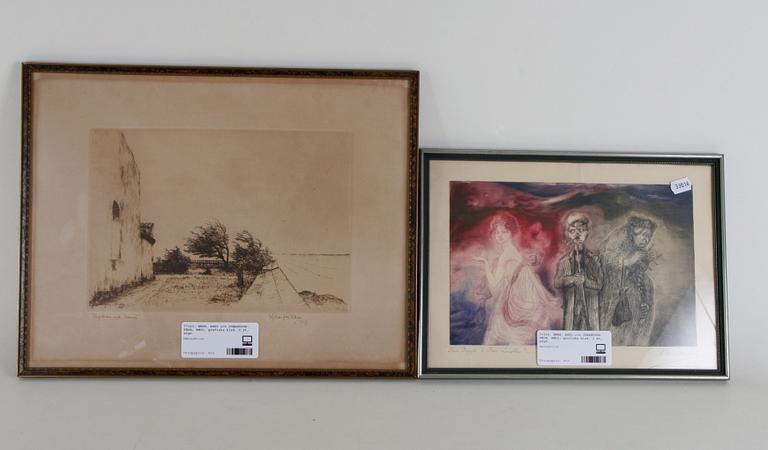EBBE, AXEL och JOHANSSON-THOR, EMIL, grafiska blad, 2 st, sign.