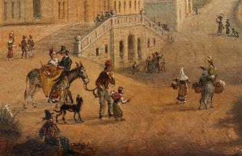 OKÄND KONSTNÄR, olja på papper. 1800-talets mitt.