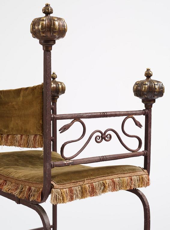 A pair of presumably Spanish armchairs, 19th century.