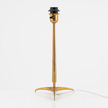 A mid 20th century brass table lamp, from CEBE (Asea Belysning).