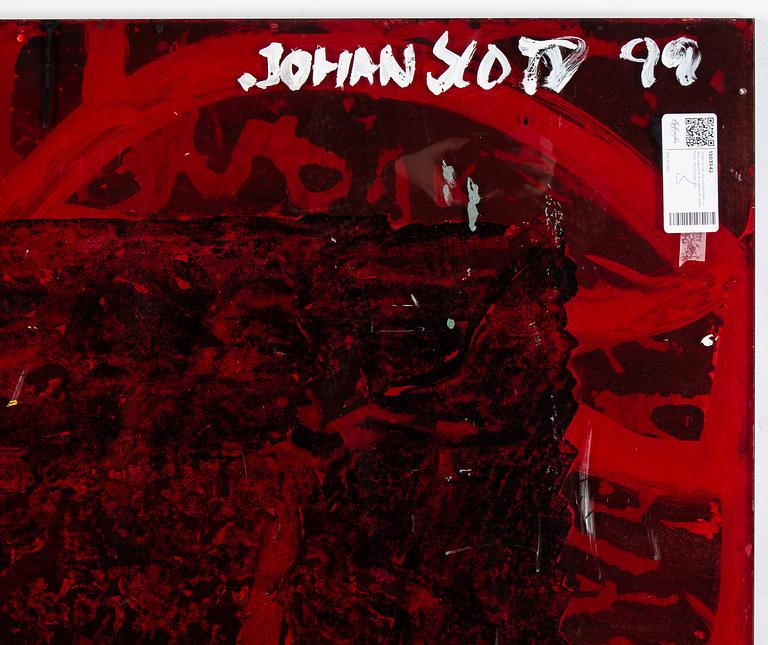 Johan Scott, oil on plexi, 4 parts, signed Johan Scott and dated -99 verso.