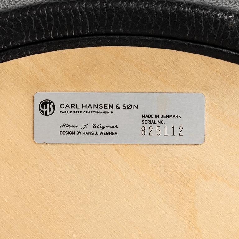 Hans J Wegner, bar stools, a pair, Carl Hansen & Son. CH 56.