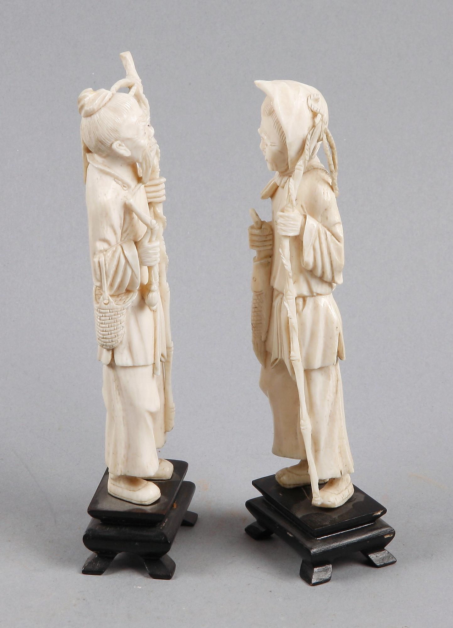 FIGURINER, ett par, ben, Japan, Meiji.