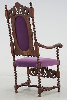 FÅTÖLJ, barockstil, 1800-talets andra hälft.