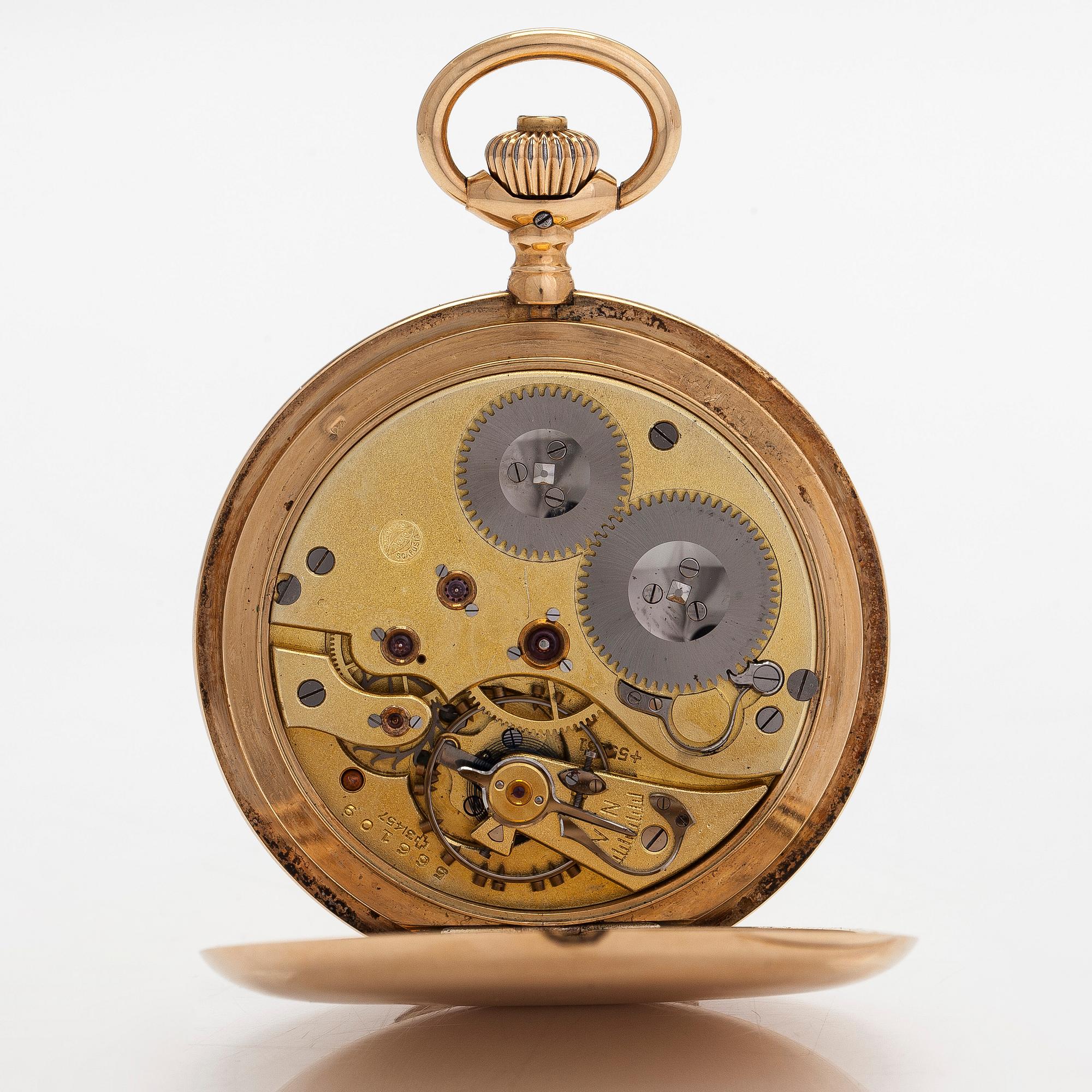IWC, pocket watch, hunter-case, 52.5 mm.
