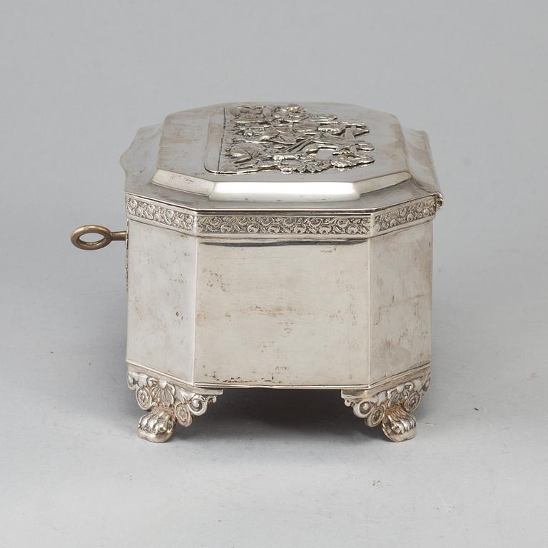 A Polish 19th century silver sugar-box.