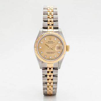 Rolex, Oyster Perpetual, Datejust, "Diamond Dial", rannekello, 26 mm.