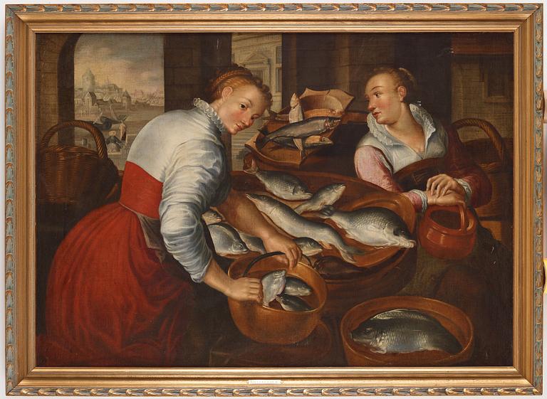 Joachim Beuckelaer Follower of, A Fish Market.