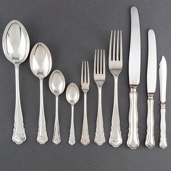 A Swedish 263 piece silver table-cutlery, marked NK, Stockholm 1917.