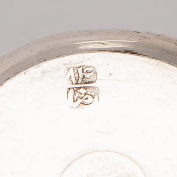 A Persian coffee set in silver, 7 pcs, Iran 20th century. Total weight circa 1334 g.