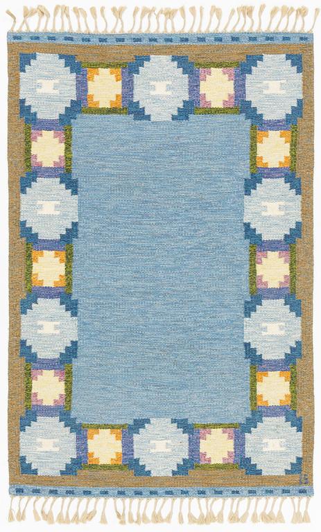 Ingegerd Silow, matta, rölakan, singerad IS, 204 x 134 cm.