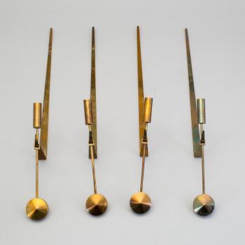 A set of four wall sconce by Pierre Forsell, Skultuna.