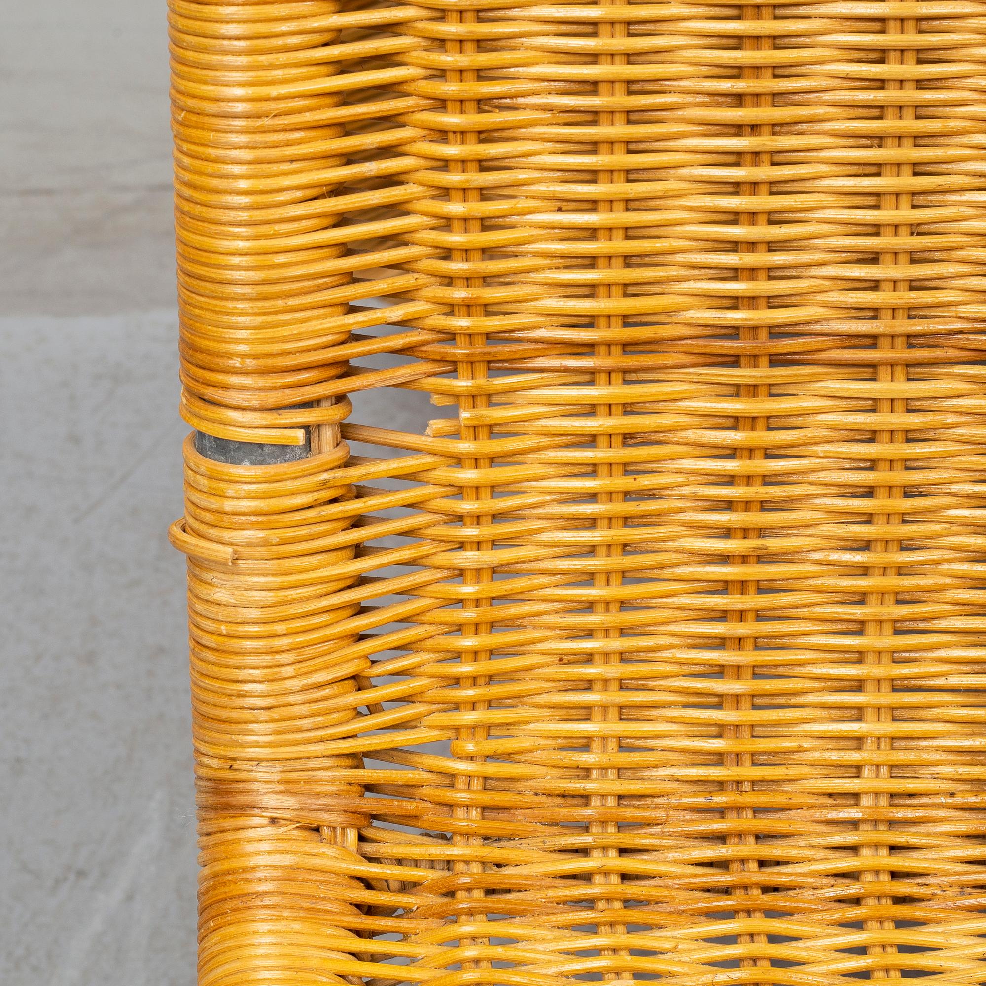 P3 Rattan Lounge Chair by Tito Agnoli for Pierantonio Bonacina, 1960s.
