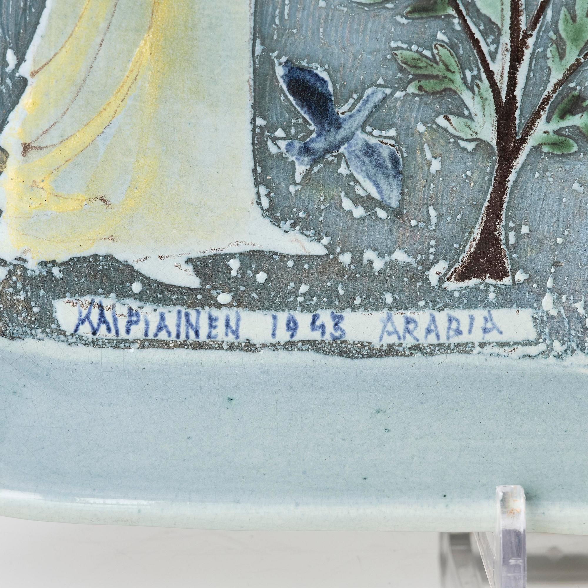 Birger Kaipiainen, a stoneware tray, Arabia, Finland 1943.