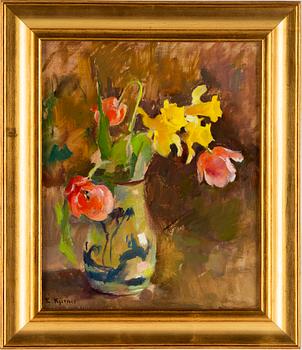 Esther Kjerner, oil on canvas, signed.