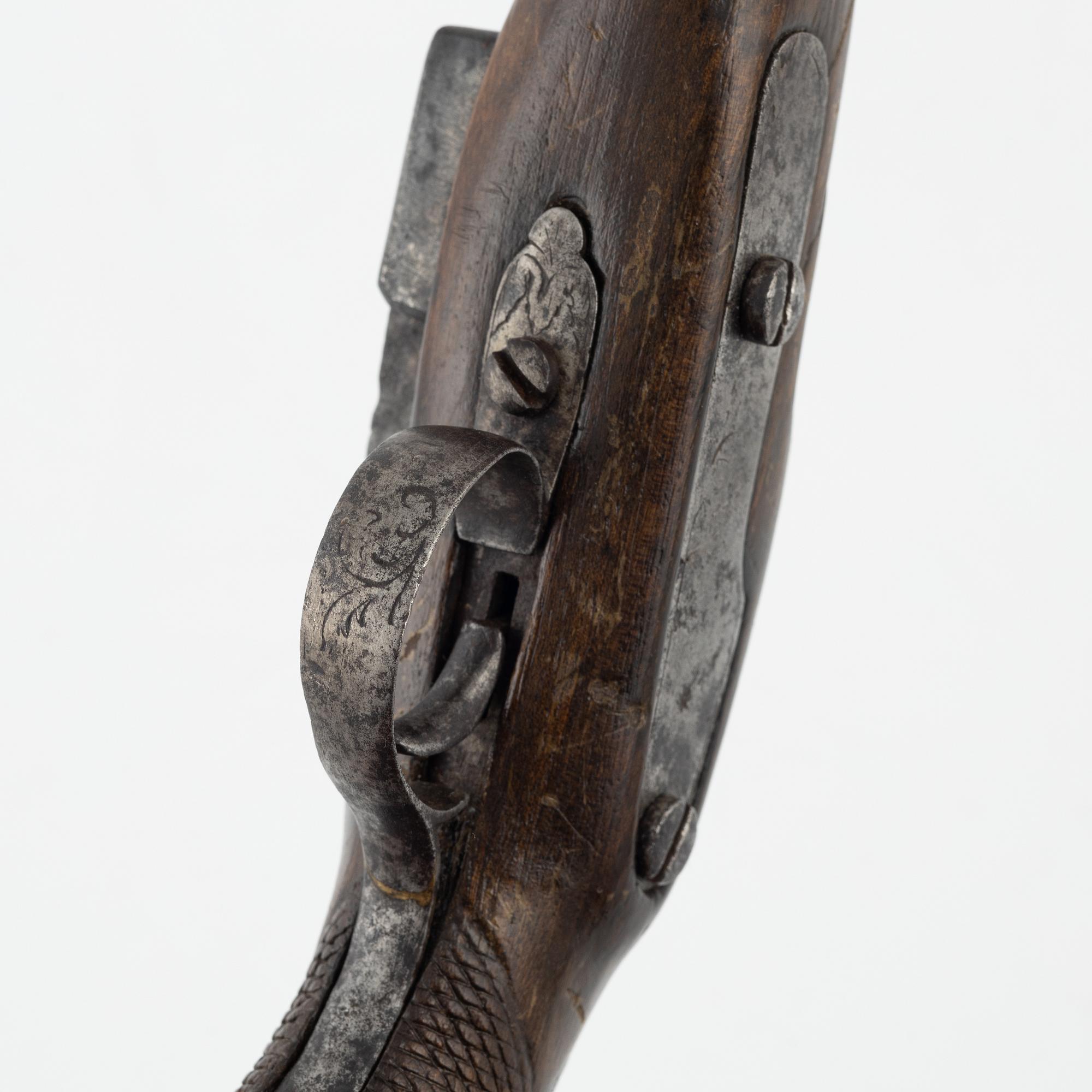 A Spanish converted percussion pistol from around the year 1800.
