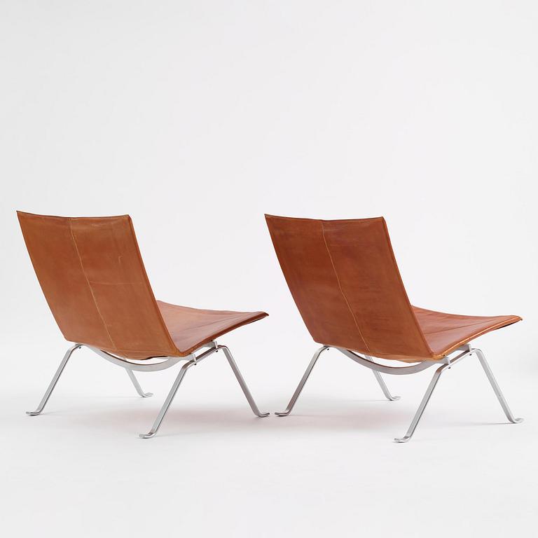 Poul Kjaerholm, a pair of "PK22" easy chairs, E. Kold Christensen, Denmark.