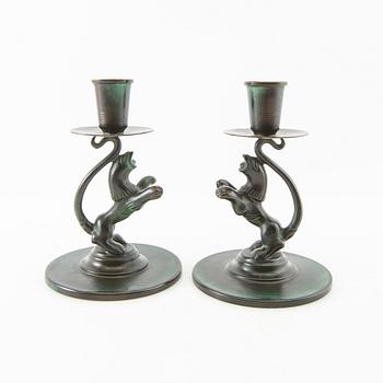 Nils Fougstedt, candlesticks a pair Swedish Grace 1930s.