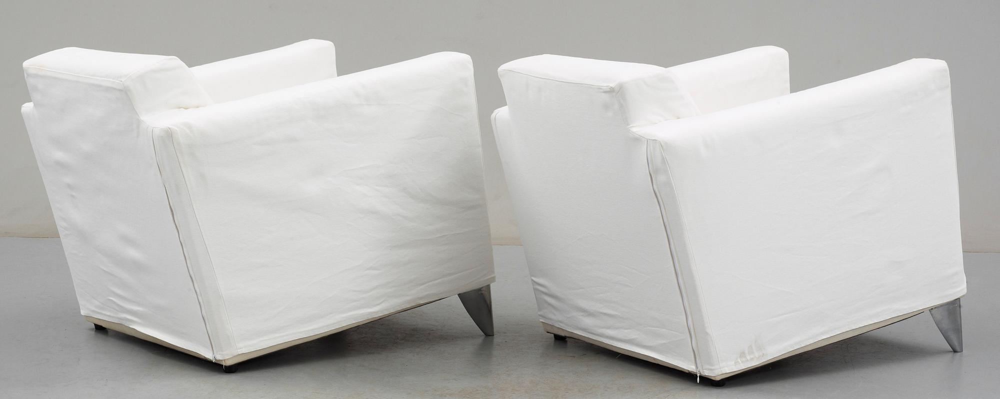 FÅTÖLJER, ett par, "Len Niggelman", Philippe Starck, stämplade Starck.