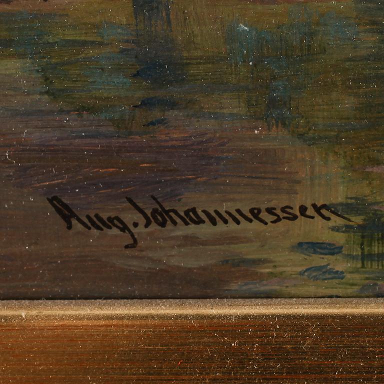 OIDENTIFIERAD KONSTNÄR, olja på duk, signerad Aug. Johannessen.