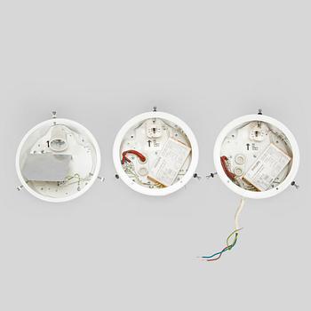 Arne Jacobsen, set of three ceiling lamps/wall lamps, "AJ-Eklipta", Louis Poulsen, Denmark.