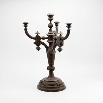 AUGUST SVENSON - CHANDELABRUM, carved, signed 1914.