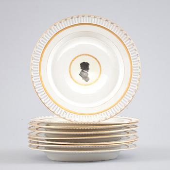TALLRIKAR, 7 st, porslin, Berlin 1800-tal.