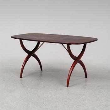 A stained mahogany coffee table,  Westerbergs Möbler, Tranås, 1950's.