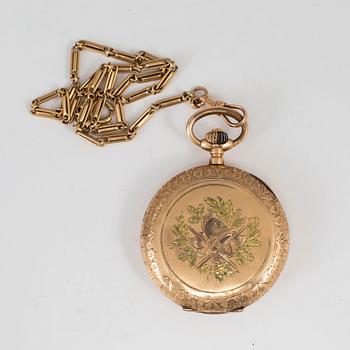 POCKET WATCH, 14K, 50,5 mm.