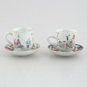 A group of 11 Chinese export porcelain pieces, Qing dynasty, 18th century.