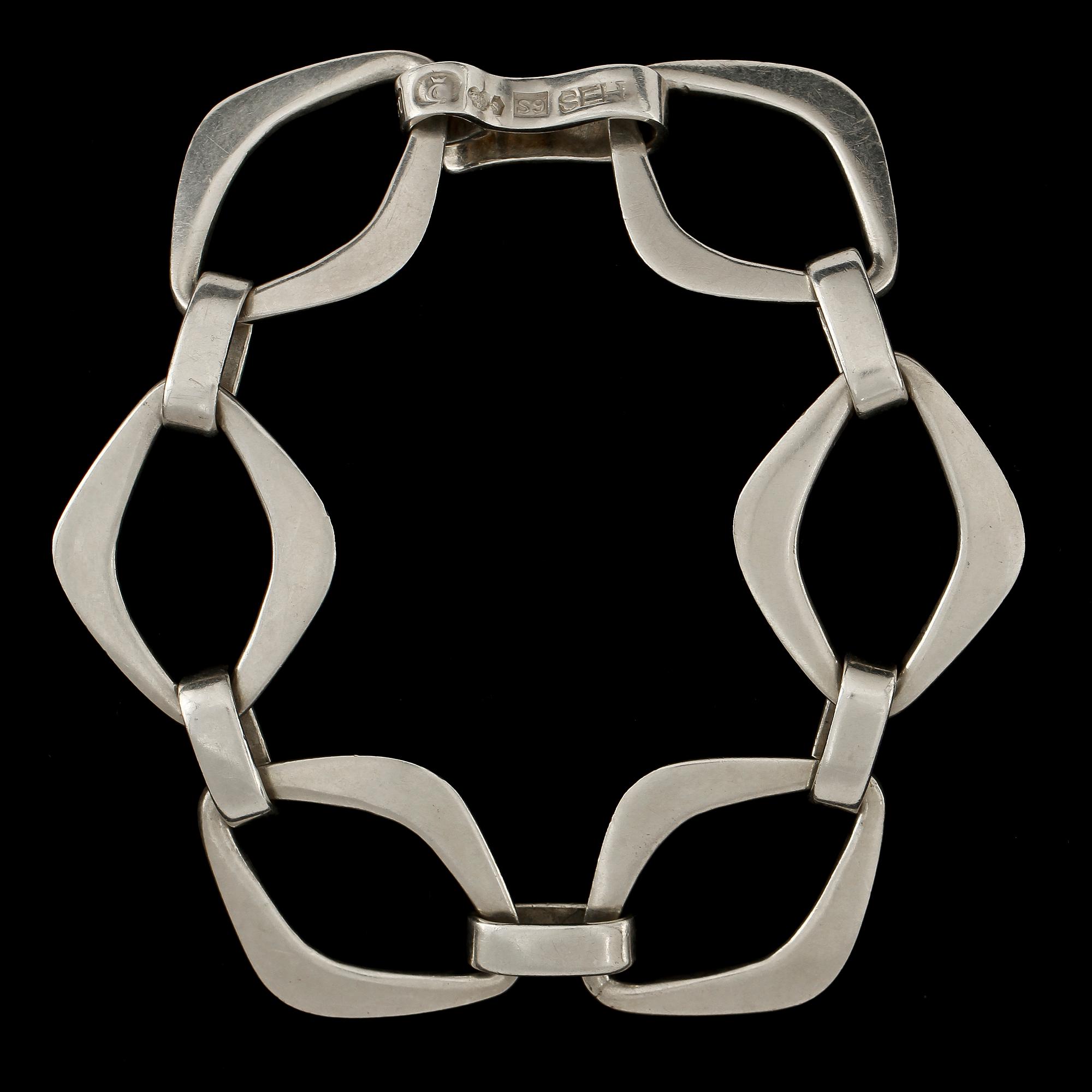 HALSLÄNK samt ARMLÄNK, silver, Sven-Erik Högberg, Göteborg, 1968. Vikt 124 g.