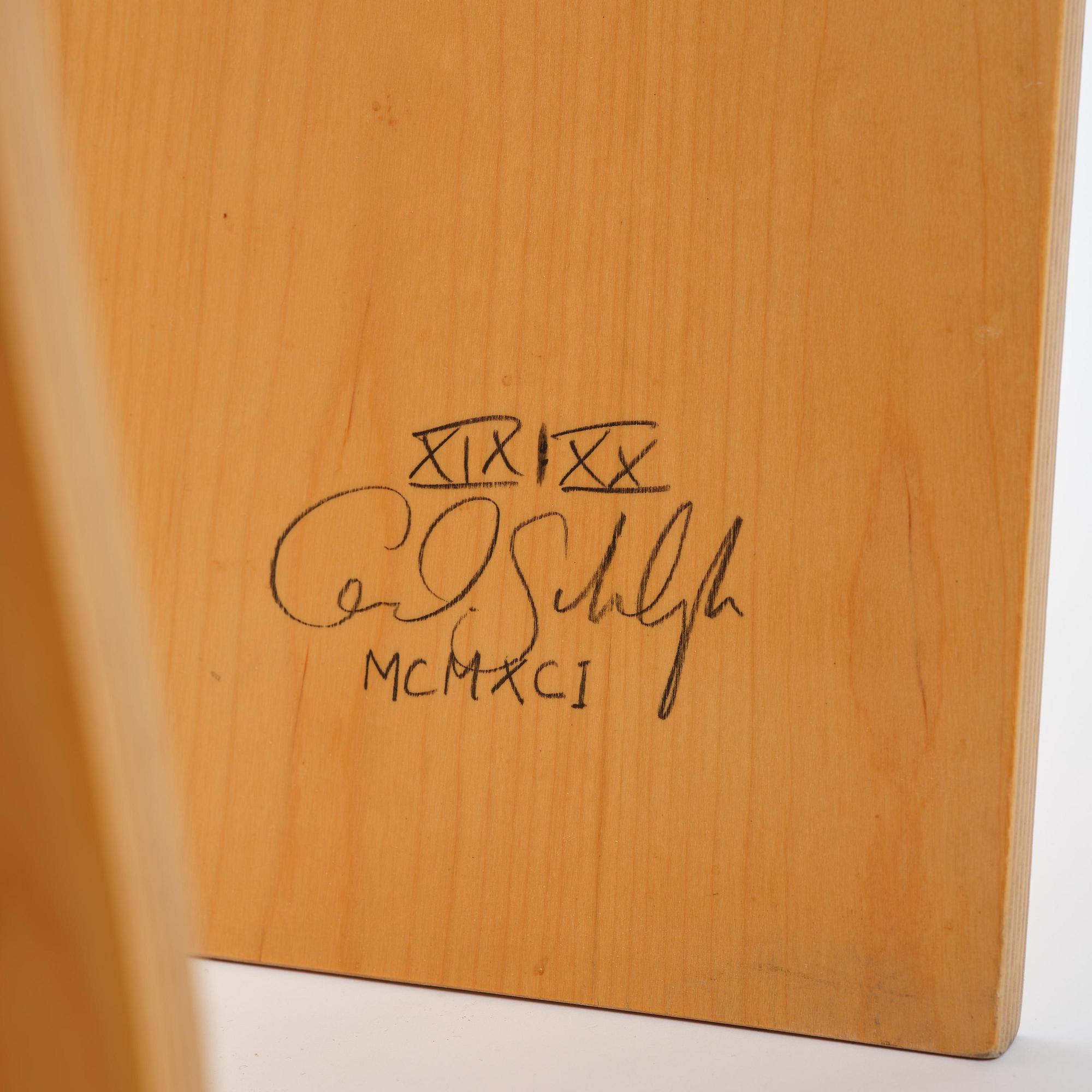 Caroline Schlyter, a "Lilla h" chair, ed. XIX/XX, Forsnäs, Sweden, 1991.