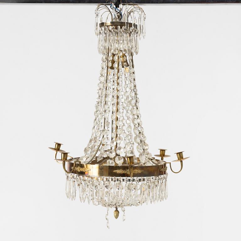 A Gustavian style chandelier, mid-20th century.