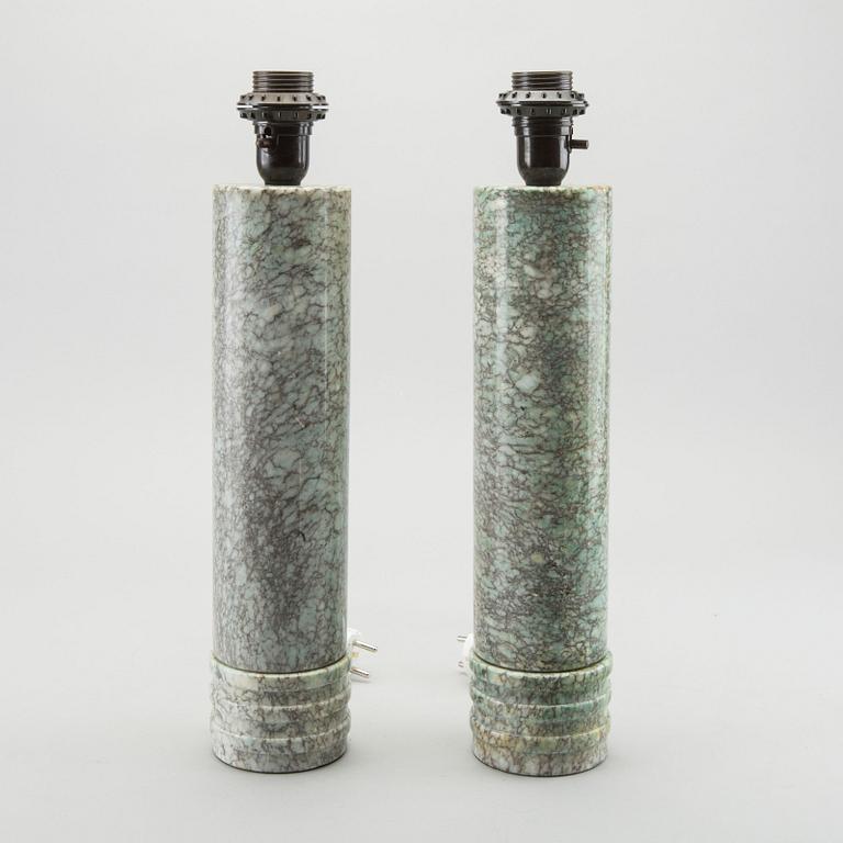 BERGBOM'S, a pair of marble table lamps, Sweden 1960'S.