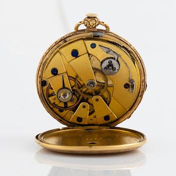 Pocket watch, 18K gold, 42 mm.