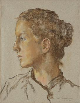 600. Lotte Laserstein, Young woman in profile.