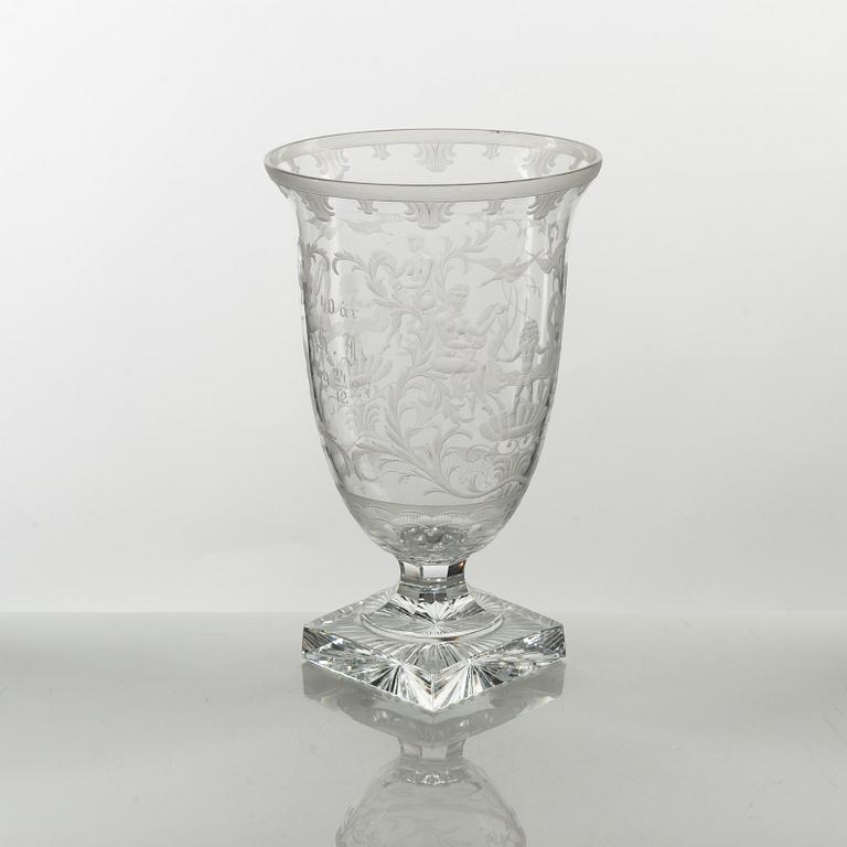 A glass vase, Boda, Sweden, 1920's.