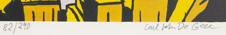 Carl Johan De Geer, lithograph in colours, signed and numbered 82/290.