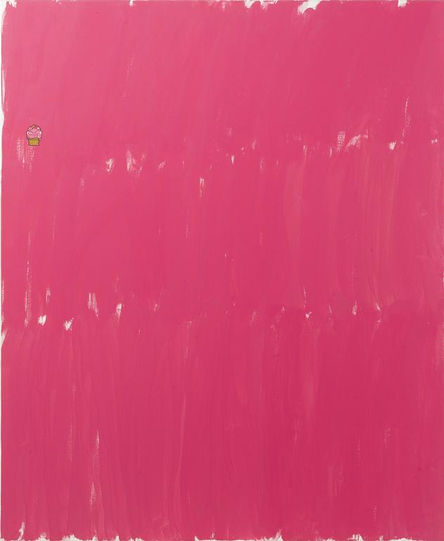 Andy Boot, acrylic and sticker on canvas, executed in 2012.