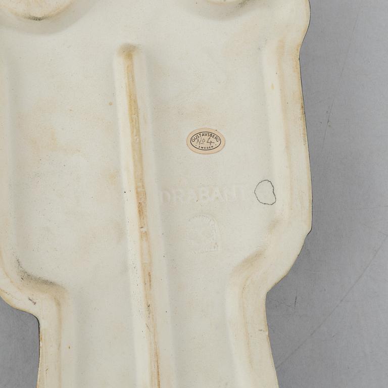 Lisa Larson, väggreliefer, 4 st, stengods, ur serien "Drabant", Gustavsberg.