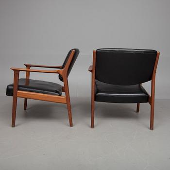 FÅTÖLJER, ett par, 1950/60-tal.