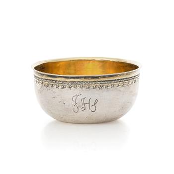 A Swedish 18th century parcel-gilt silver tumbler, mark of Christoffer Bauman, Hudiksvall 1786.