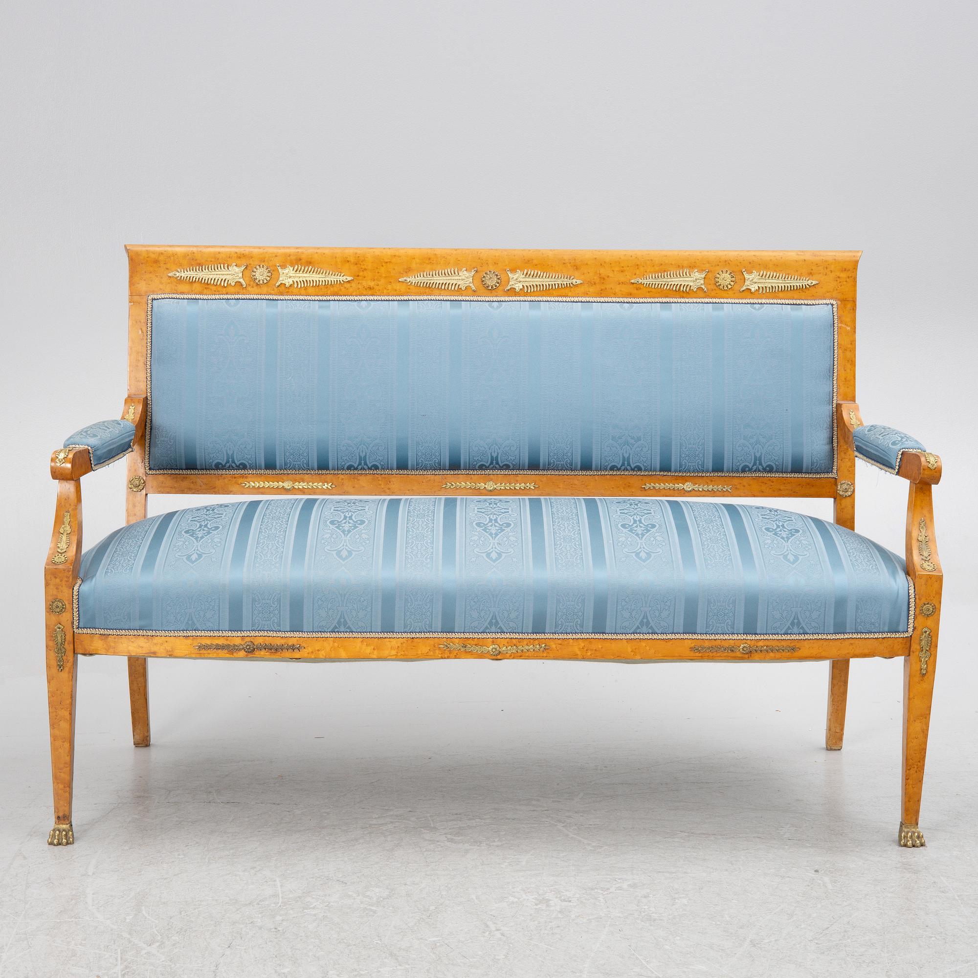 Salon group, 6 pieces, Empire style, around 1900.