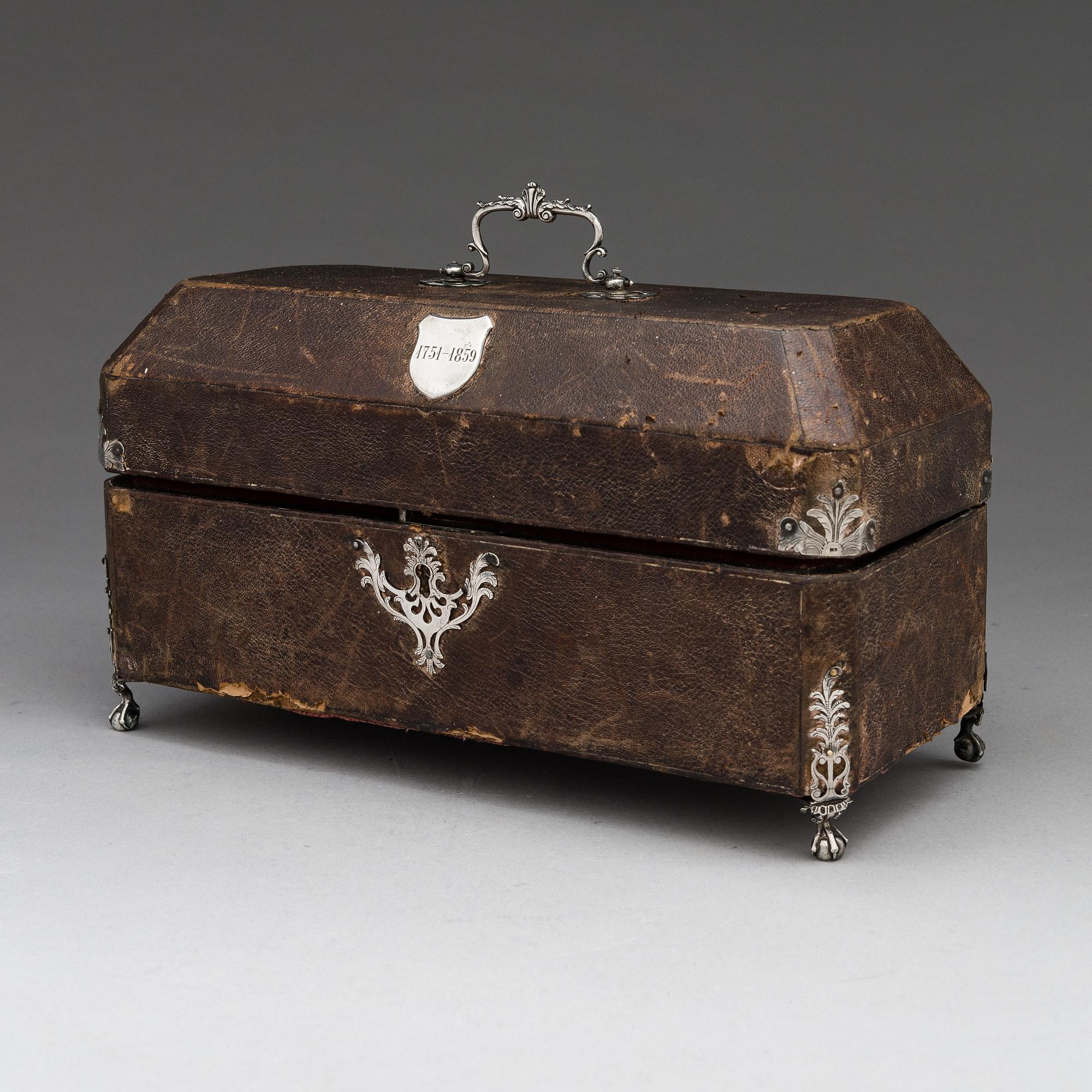 Teburkar, 3 st, sterlingsilver, Thomas Bumfriss och Orlando Jackson, London 1766. I schatull.