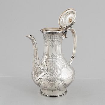 Edward & John Barnard, a sterling silver coffee pot, London, England 1862.
