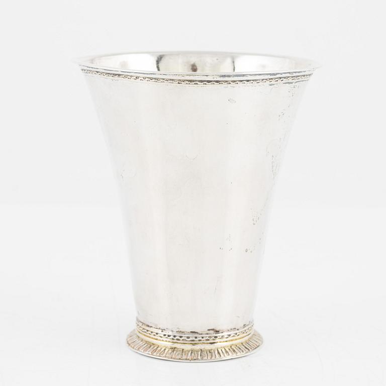 A Swedish Silver Beaker, mark of Peter Gadd, Kristianstad 1753.