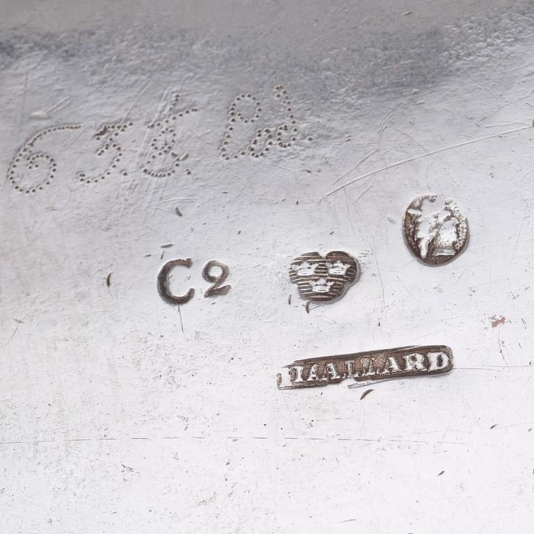 A Swedish 18th century silver sugar-box, makers mark of  Abraham Hallard, Stockholm 1785.