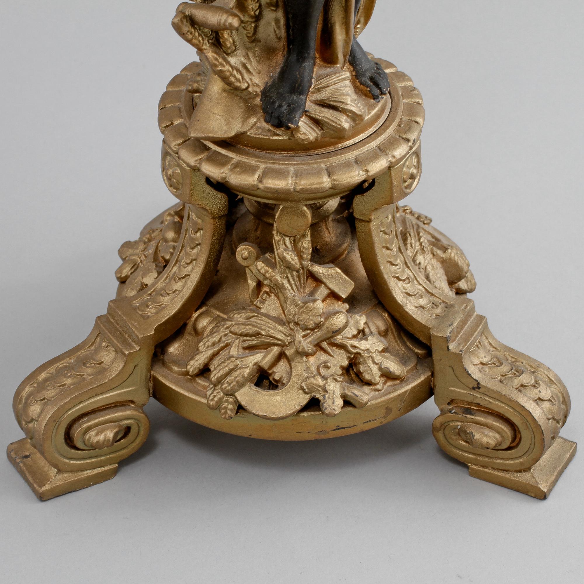 KANDELABRAR, ett par, bronserad metall, omkring 1900.